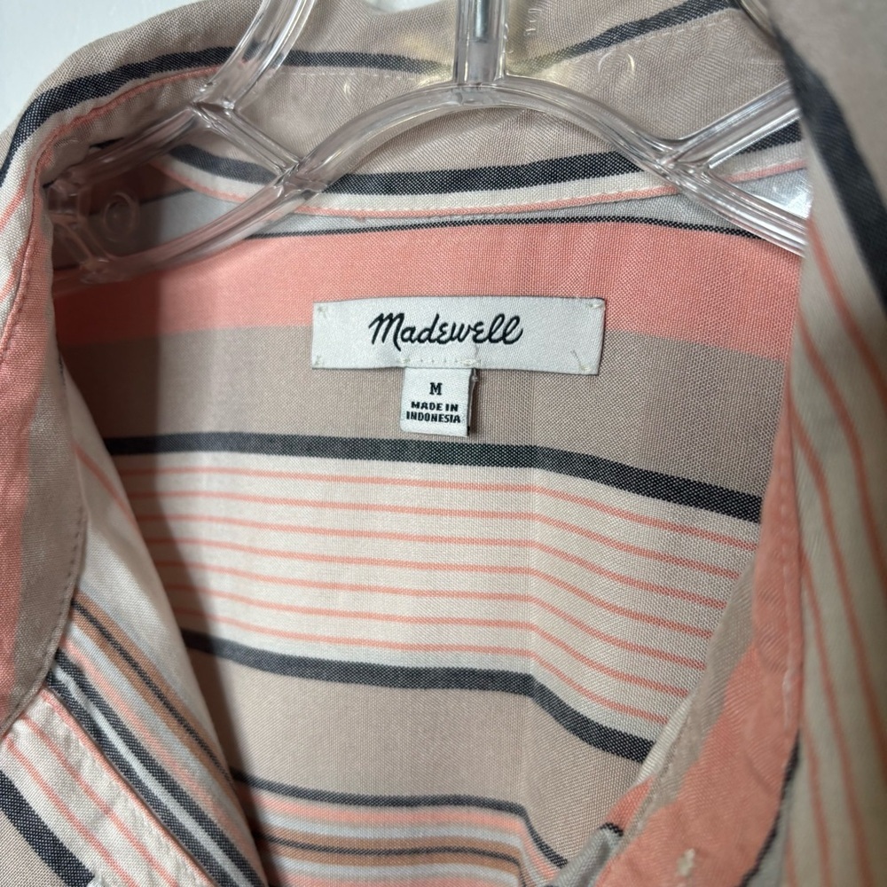 Madewell Courier Shirt in Aldwin Stripe Oversized Button-Up Top Women’s Medium - Picture 8 of 12